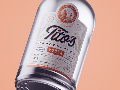 Titos Vodka bottle branding copper identity labeldesign liquor packaging rebrand script spirits vodka