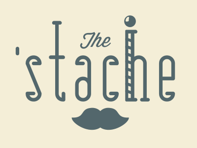 The 'Stache Logo food moustache mustache old restaurant retro stache typography vintage