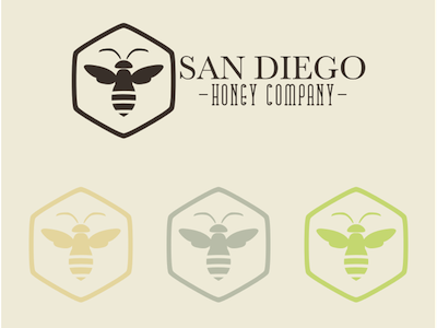 San Diego Honey Company bee company diego honey illustrator inkscape logo san vector