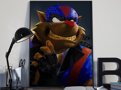 T-Bone - SwatKats - Polygonal Art cartoon polygonal