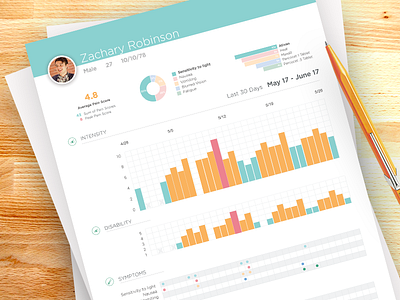 Report Document app big charts color data graph icons print report user web design