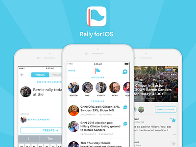 Rally for iOS app chat community design ios mobile