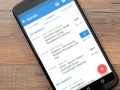 Bernie Events android android l app chat community events material design mobile