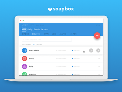 Soapbox Web App early design app cms content design icons material web website