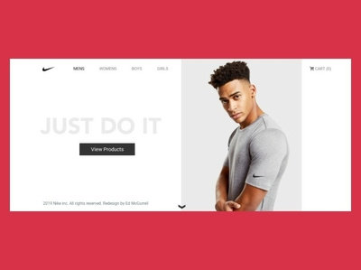 Nike UI Concept web design animation design minimal ui ux web website