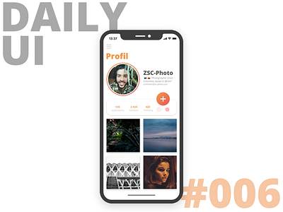 #006 User Profil daily 100 challenge experience interface design ios product design ui ux design user profile