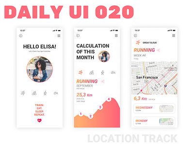 Location Track app daily 100 challenge design experience figma ios typography ui ui ux design