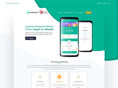 Kredinesia - Landing Page branding fintech kredinesia landing page landing page design mobile app design naimy zam zam uiux website