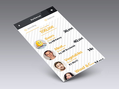 Tricount Expenses. application bank count expenses group ios money tricount ui ux yellow