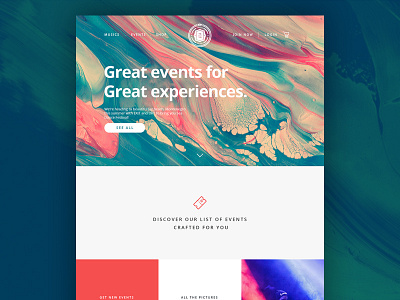 Events Page events flatdesign minimal music paint thesoundyouneed tickets tsyn ui ux web website