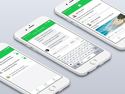 iAdvize App app chats community conversation discussion green iadvize interface ios mobile ui ux