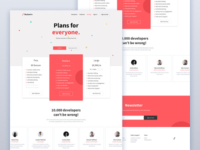 Pricing page clean design emmanuel julliot flat gradient interface landing pricing red redsmin ui web