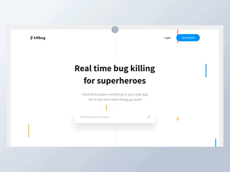 Killbug ⚡️ analyse analyze bug developers emmanuel emmanuel julliot flash front end landing real time superheroes track