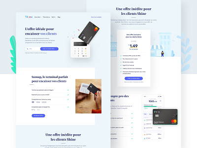 Shine X SumUp 💳💳💳 bank bank account card card reader emmanuel julliot faq freelance freelancers illustration landing landing page nfc pricing pricing page pricing plan shine sumup sumup card reader web website