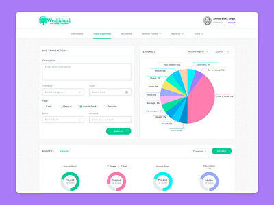 Expense tracker dashboard