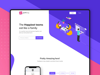 Dribbble Shot Yumbag branding homepage illustration marketingsite productdesign uidesign uxdesign website