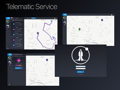 Telematic Service Concept app branding design logo map telematics ui ux web