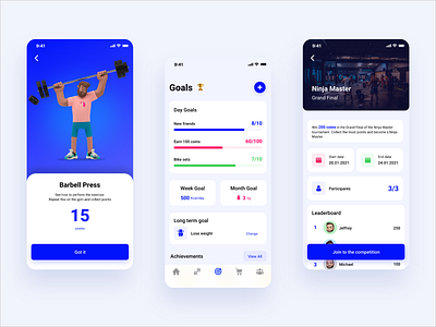 Gym mobile app - activities