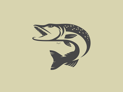 Pike Logo angling design fish fishing identity logo lure pike