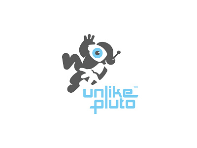 Unlike Pluto Logo alien astronaut dj floating logo mark mixing moon musician pluto reach space