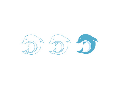 Dolphin animal design dolphin logo mama mark sea water