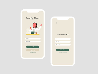 Daily UI #001 dailyui dailyuichallenge flat illustration illustration login signup ui