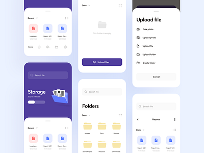 Cloud Storage app concept app cloud app design dropbox file manager mobile storage ui upload