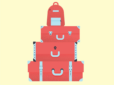 All packed and nowhere to go. backpack illustration illustrator luggage packed travel traveling vector