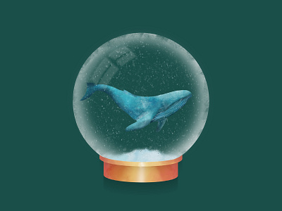 Deep Snow Globe abstract animal holiday illustration illustrator procreate snow snowglobe texture vector whale winter
