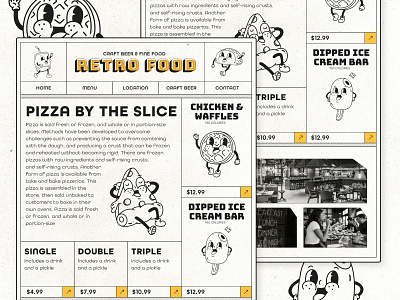 Retro Inspired Website graphic design illustration menu design retro retro ui design retro website ui web design