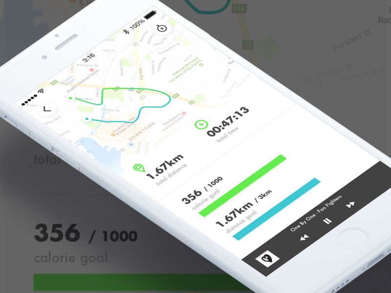 iOS Running App UI Concept by Jesse Showalter on Dribbble