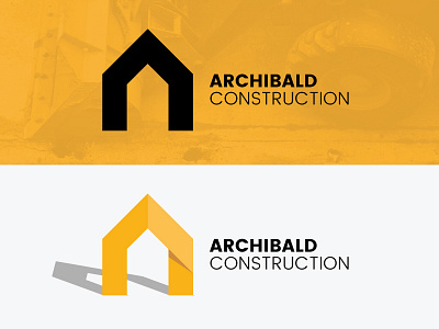 Construction Logo brand construction construction company house logo logo design shadow yellow