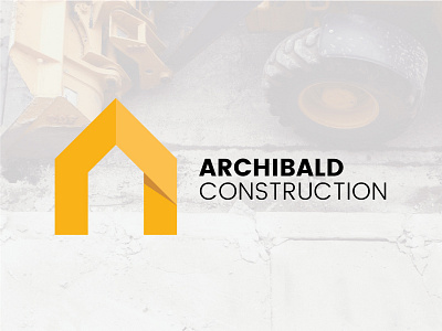 Construction Logo Closer Look brand construction construction company house logo logo design shadow yellow