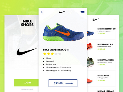 Nike Shoes App Interface