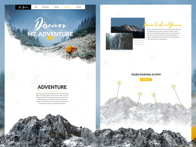Adventure Website Designs landing page ui user experience user interface ux web design