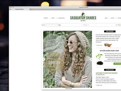 Sasquatch Shades minimal organic perch responsive ui ux website