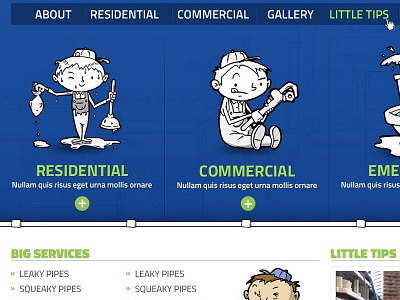 Fun Plumbing Concept Site concept design illustration ui web design website