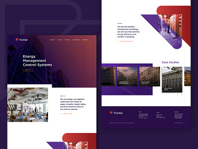Pointer Homepage brand design brand identity control system design homepage homepage design logo pointers purple redesign webdesign website website design