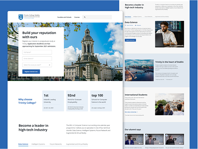 Trinity College Dublin | Landing Page by Ana Alevi on Dribbble