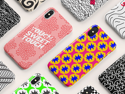 Covers by Harfoush cases colors illustration iphone iphone cases iphone x iphonex pattern pink type typography yellow