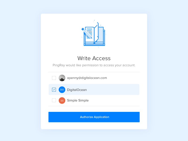Pop up Auth Page