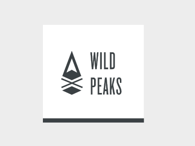 Wild Peaks gray logo white