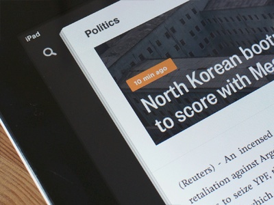 Reuters iPad App news pages ui