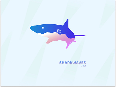 Sharkwaves animal color design figma graphic design illustration inspiration logo ocean predator ui