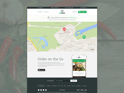 EatFirst - Website app background header iphone map web website