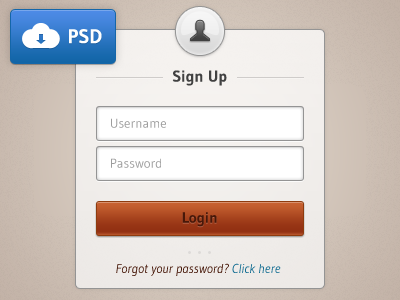 Sign Up - Freebie button freebie icon input login psd ui