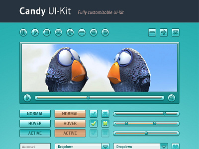 Candy - UI-Kit add arrow button checkbox dropdown input navigation radio scroll tag tooltip ui