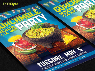 Guacamole Mexican Party Flyer 5 de mayo 5 may mexican fest mexican flyer mexican food mexican party