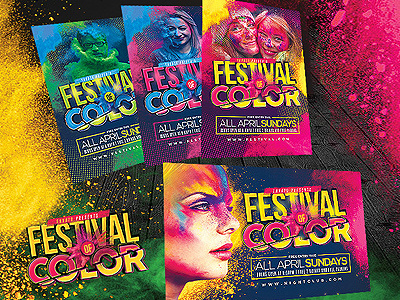 Festival of color Flyer + Link colors event event flyer flyer holi holi colors paint poster psd psd template template