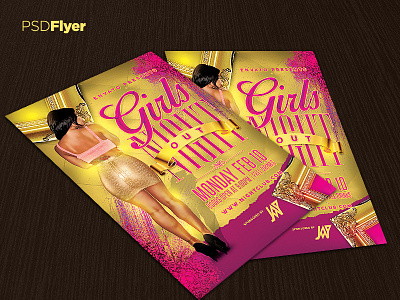 Girls Night Out Party Flyer anniversary bash birthday birthday party flyer invitation night club party flyer poster psd template